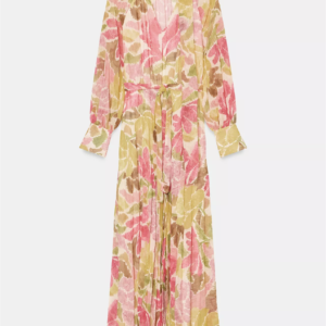 Home Flora Print Dress with Tie Belt